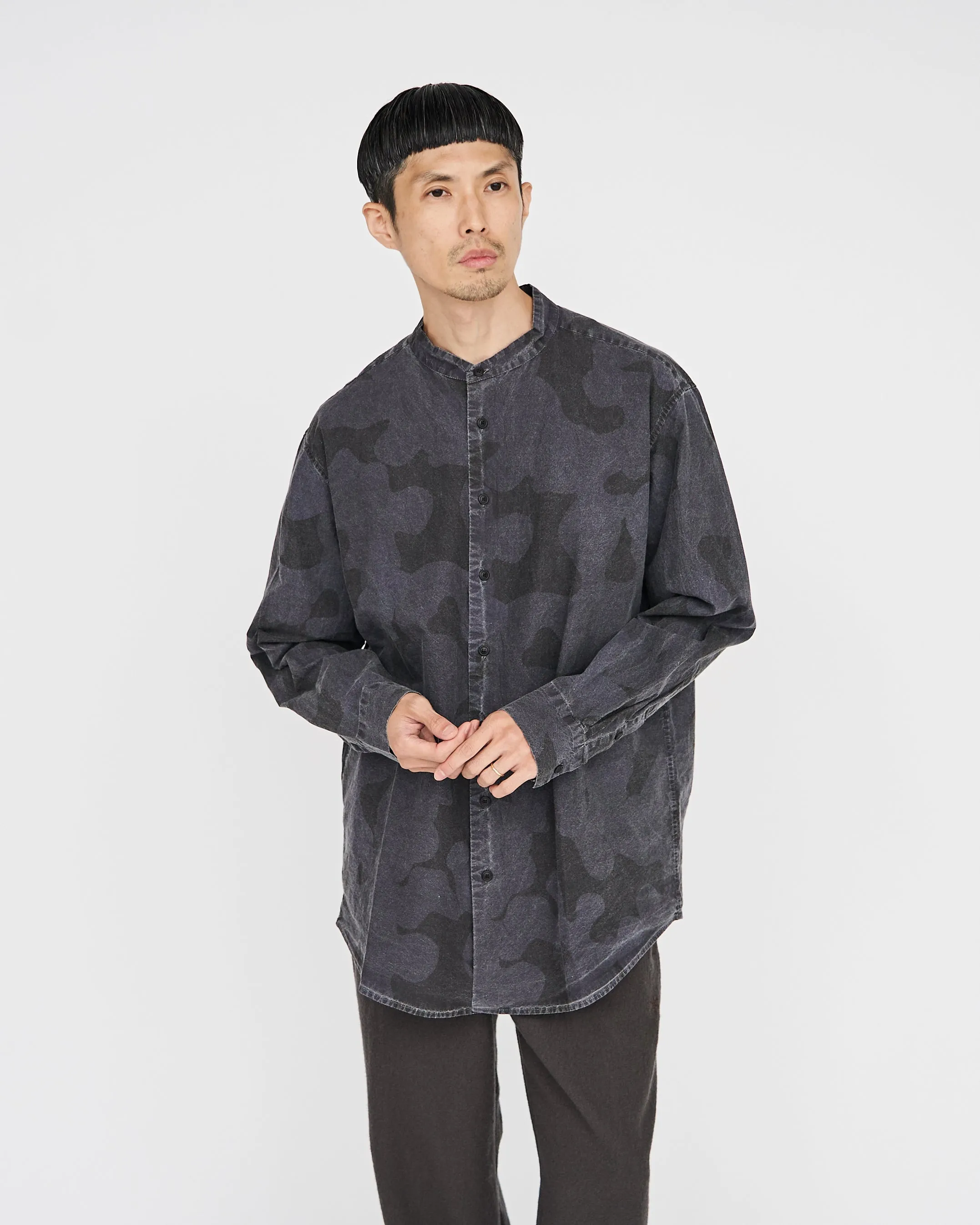 -SALE- MAO COLLAR FELIX SHIRT CAMO