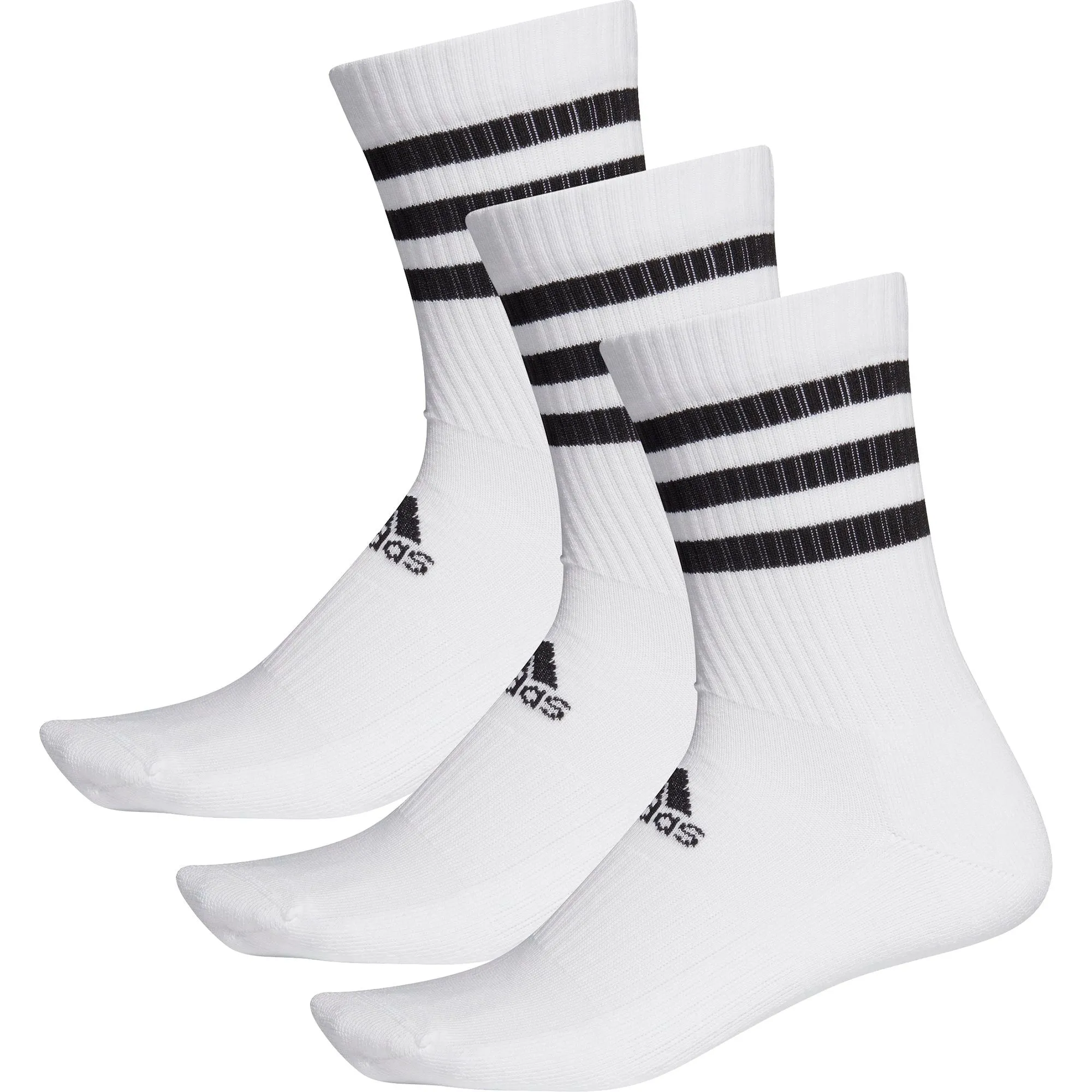 adidas 3 Stripes Classic Cushioned (3 Pack) Crew Socks - White