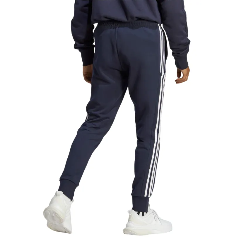 Adidas sports trousers in brushed cotton with Essentials Tapered Cuff band and cuff IC9406 legend ink