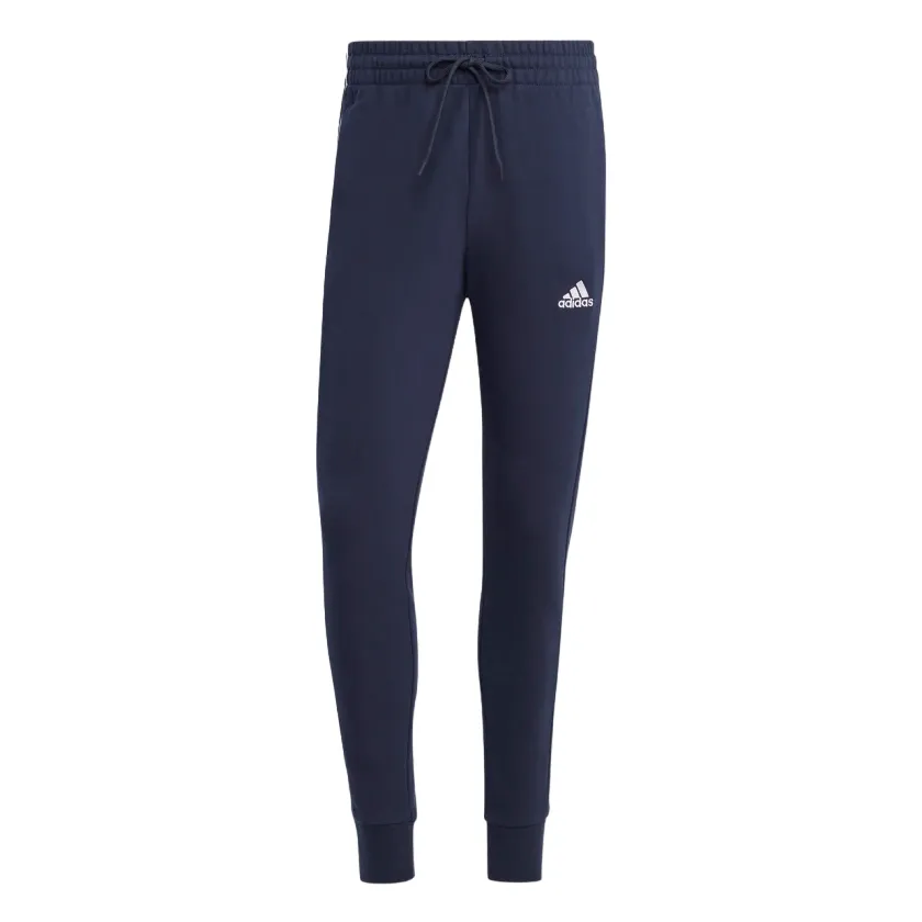 Adidas sports trousers in brushed cotton with Essentials Tapered Cuff band and cuff IC9406 legend ink