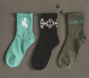 ADULT   3 pack Western SOCKS