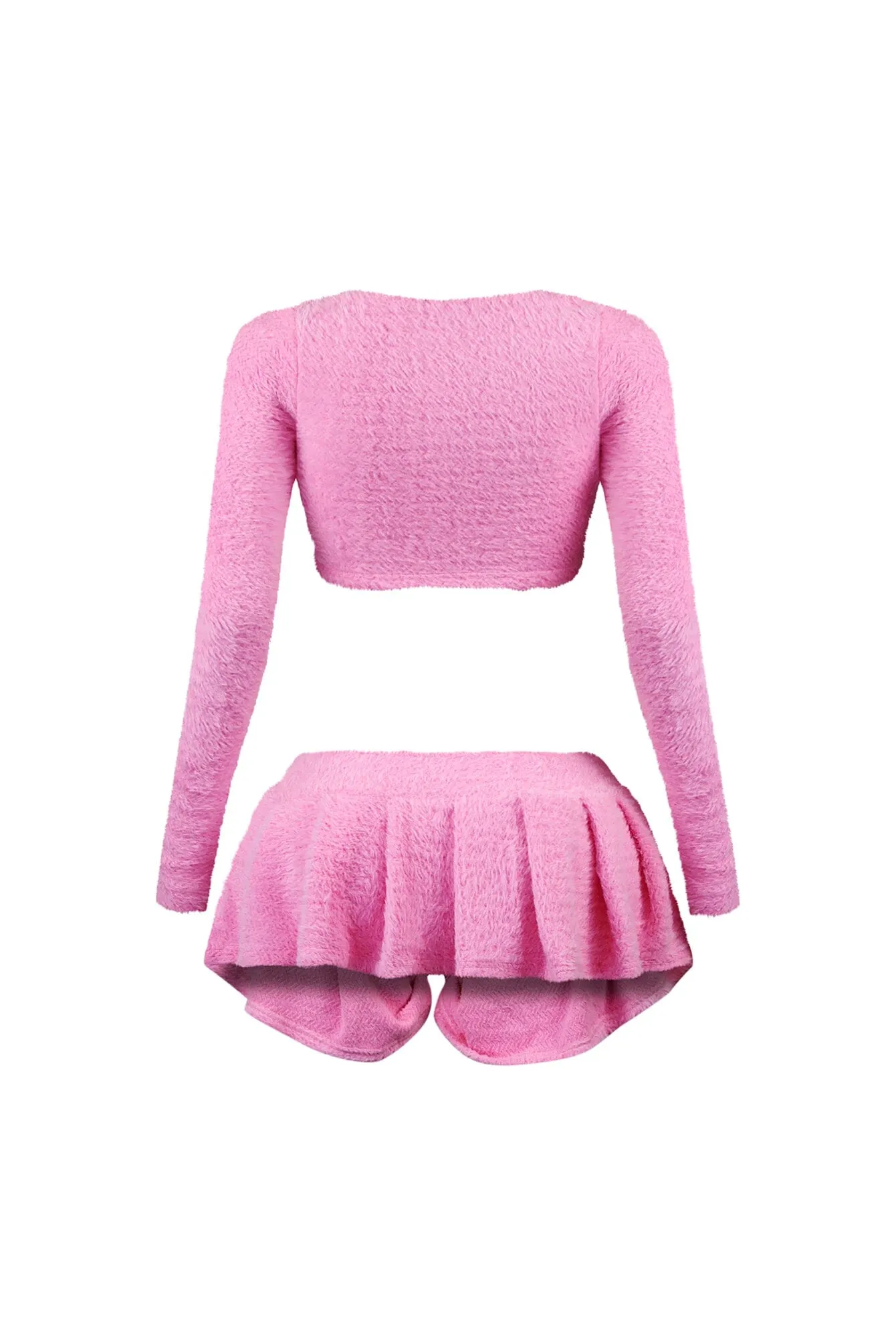 Fuzzy Cardigan Top & Skirt Set - Timeless and Cozy