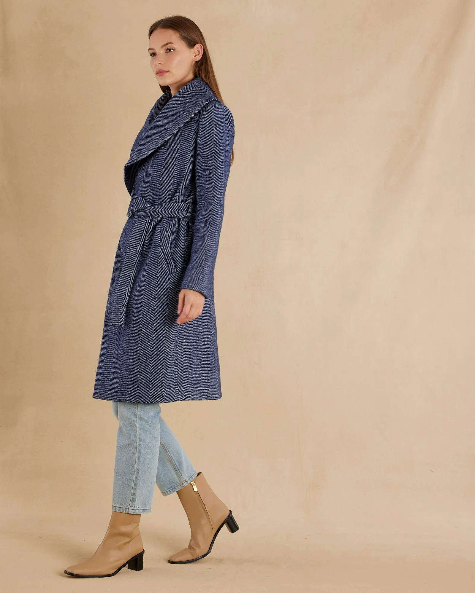 Aspen Wool Coat - Navy