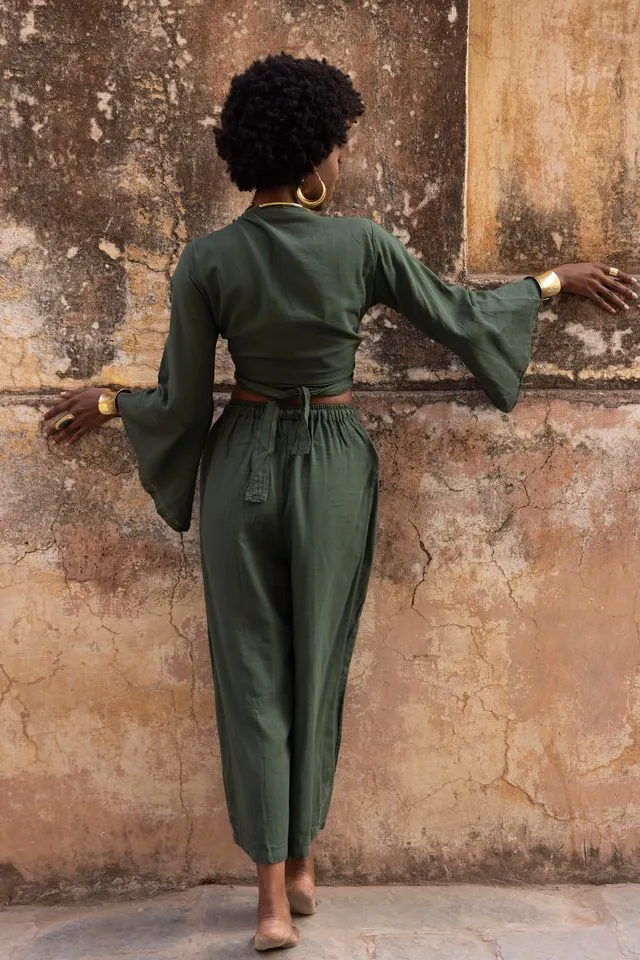 August Oversized Trousers - Khaki Green