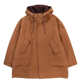 AURALEE WASHED HEAVY CANVAS LINER COAT BROWN