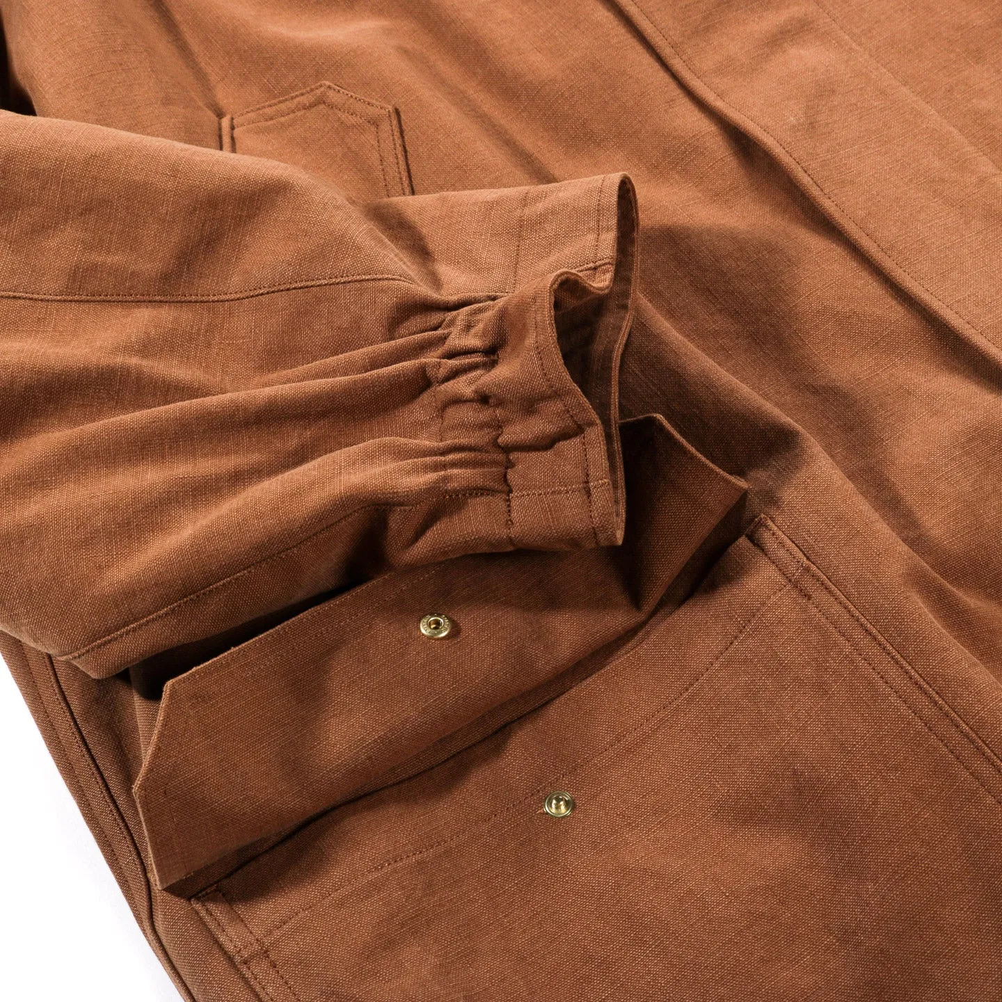 AURALEE WASHED HEAVY CANVAS LINER COAT BROWN