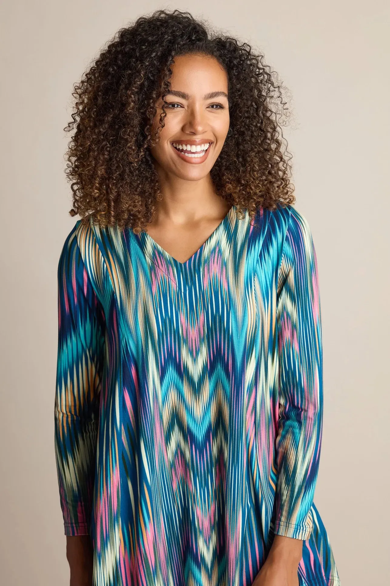 Autumnal Ikat Top - Multi