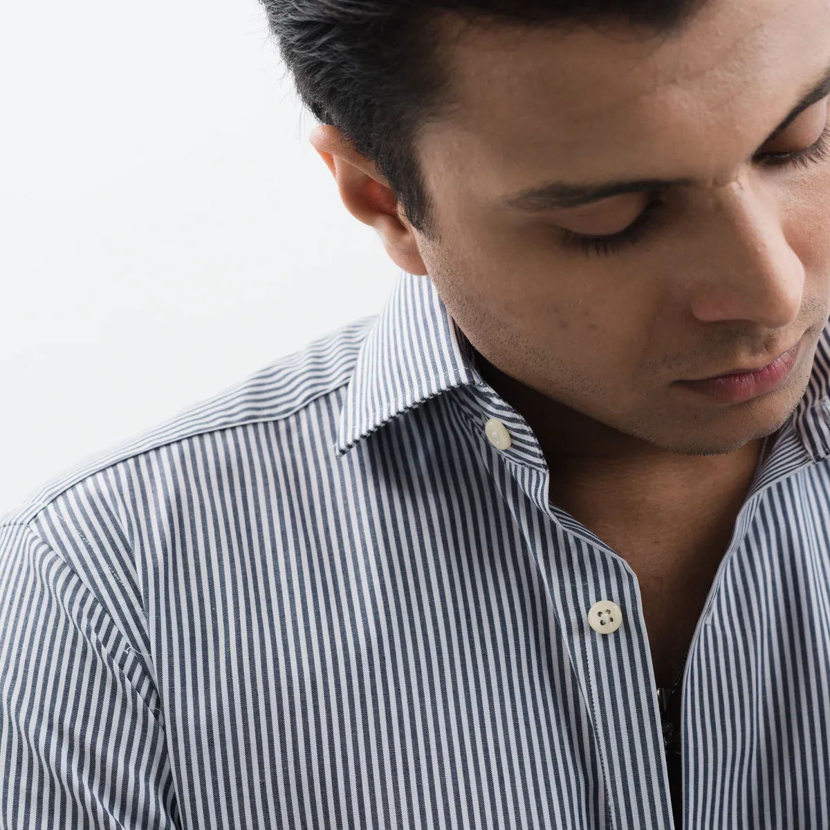 Bangal-striped Black/White Formal Shirt