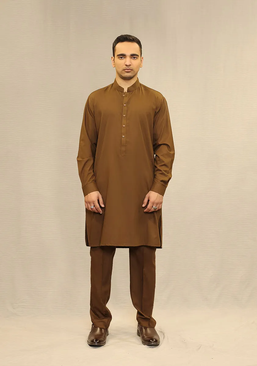 Basic Poly Viscose Breen Slim Fit Suit