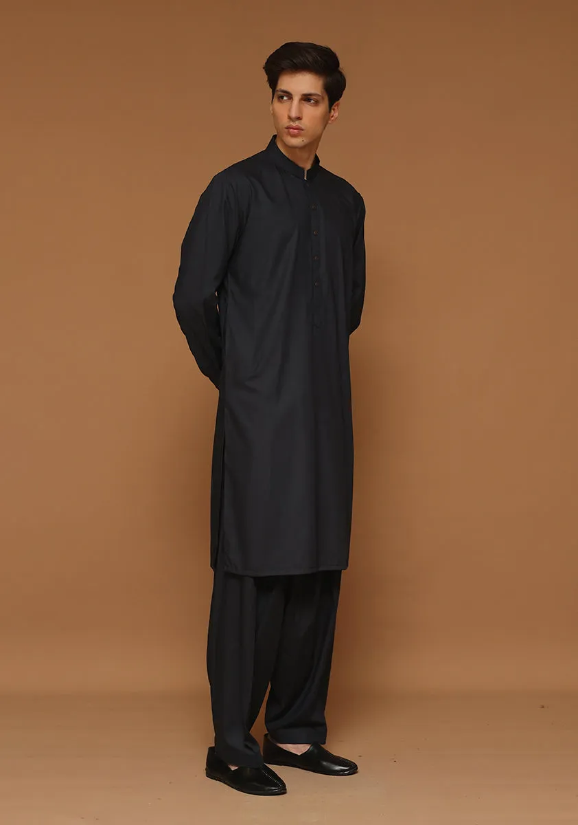 Basic Poly Viscose Nine Iron Slim Fit Plain Suit