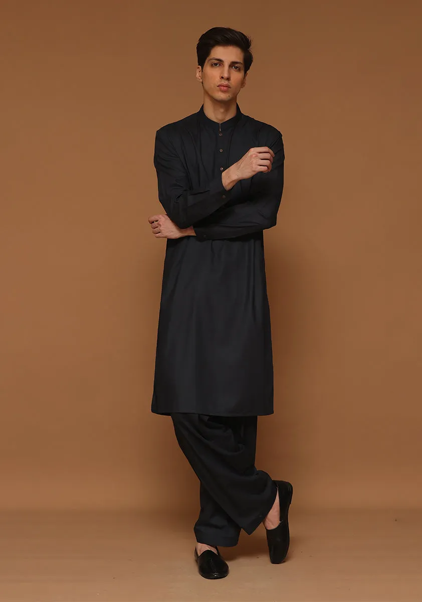 Basic Poly Viscose Nine Iron Slim Fit Plain Suit