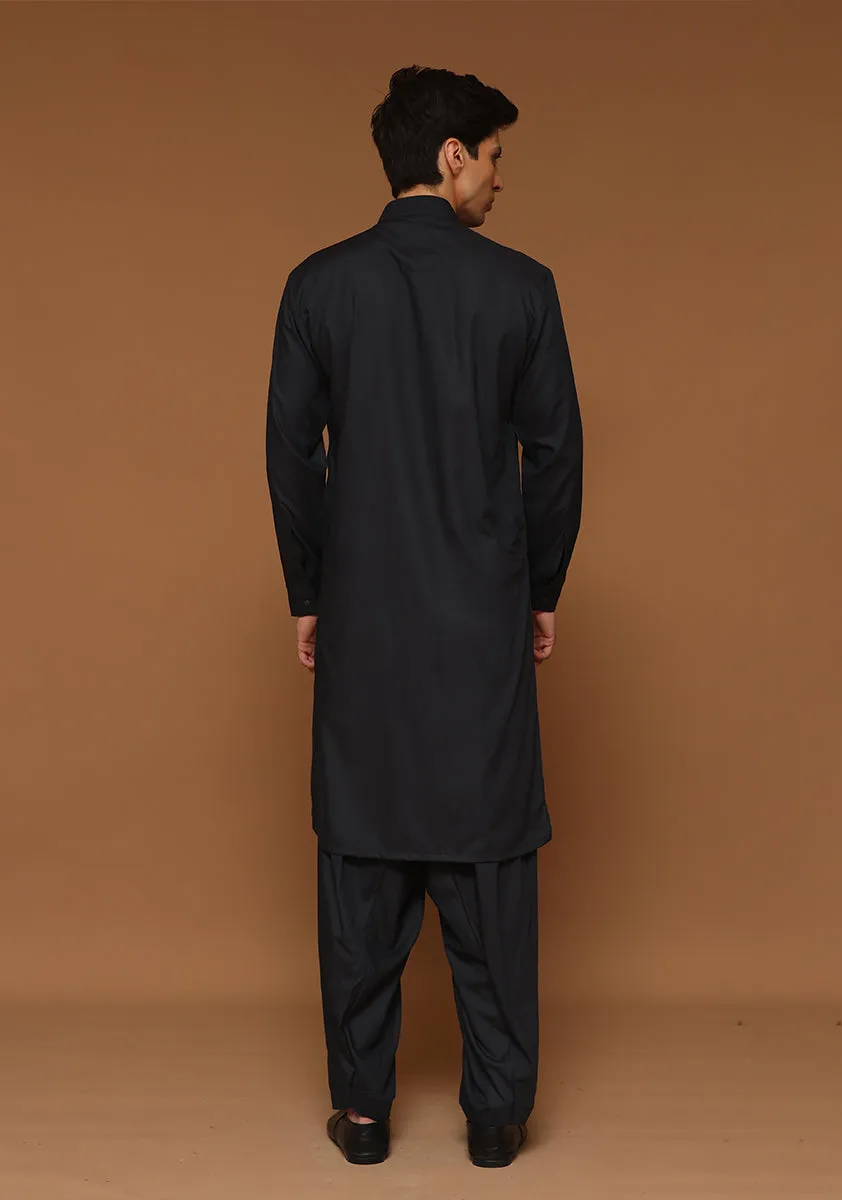 Basic Poly Viscose Nine Iron Slim Fit Plain Suit