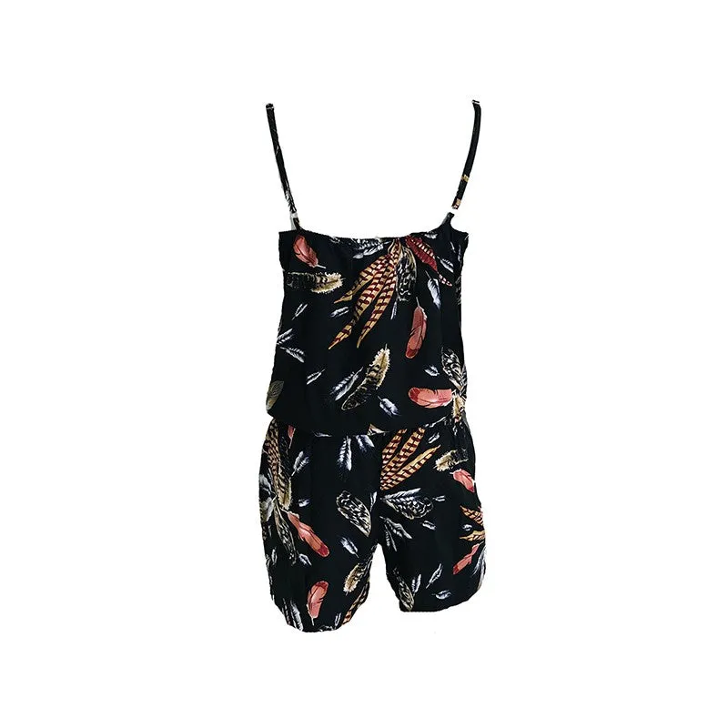 Black Floral Play Suit