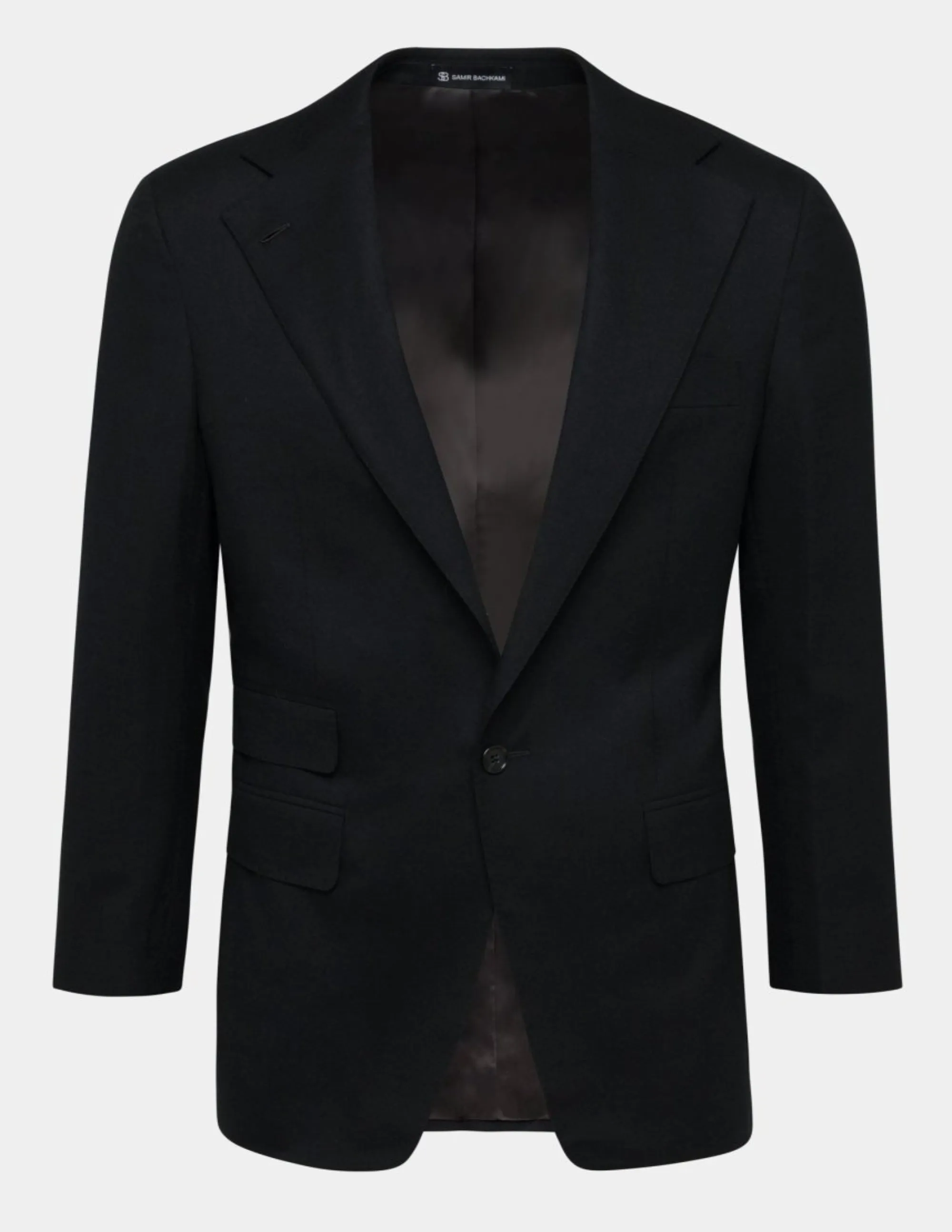 Black Wool Cashmere Notch Suit