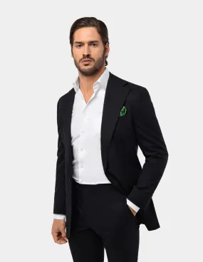 Black Wool Cashmere Notch Suit