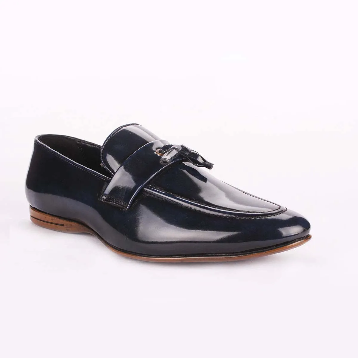 Blue Patent Tassel Loafers