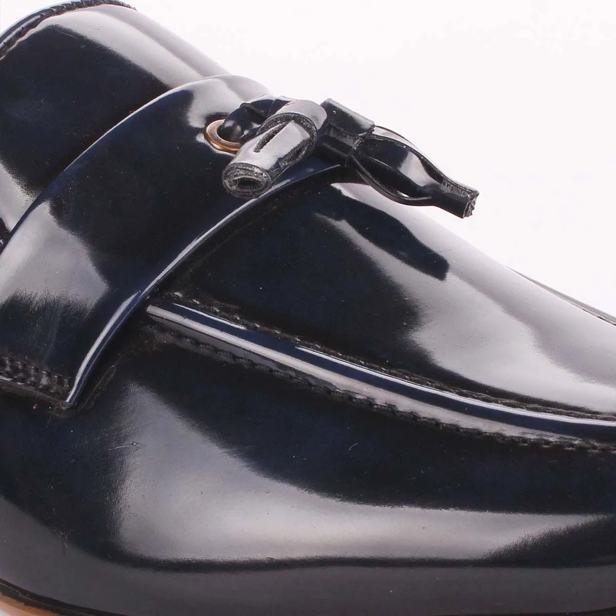 Blue Patent Tassel Loafers