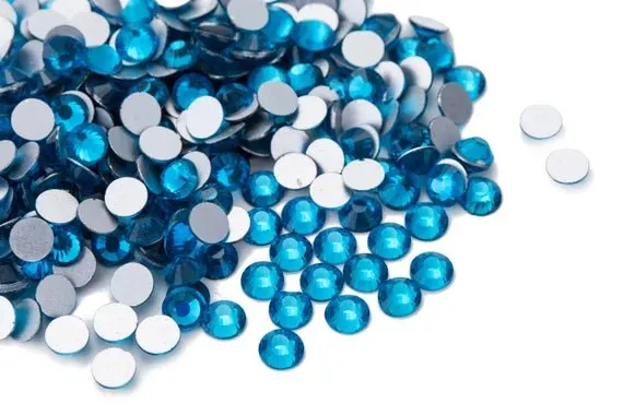 Blue Zircon glass rhinestones