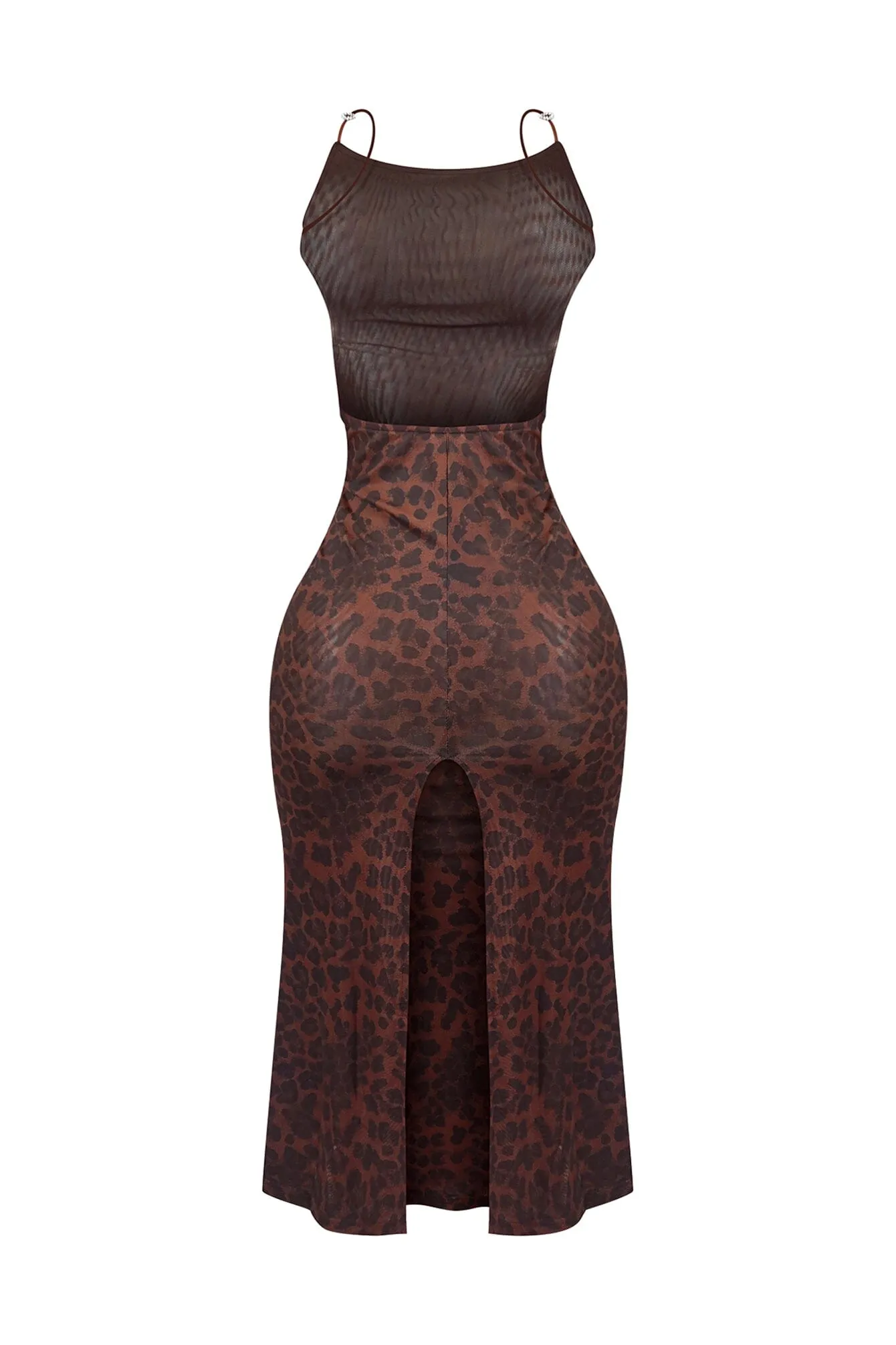 Born To Be Wild Print Mesh Long Dress