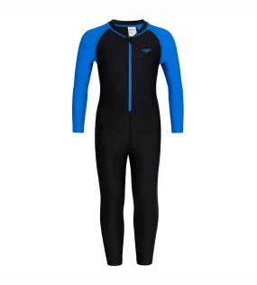 Boy's Endurance All in one suit   - Black  &  Bondi Blue