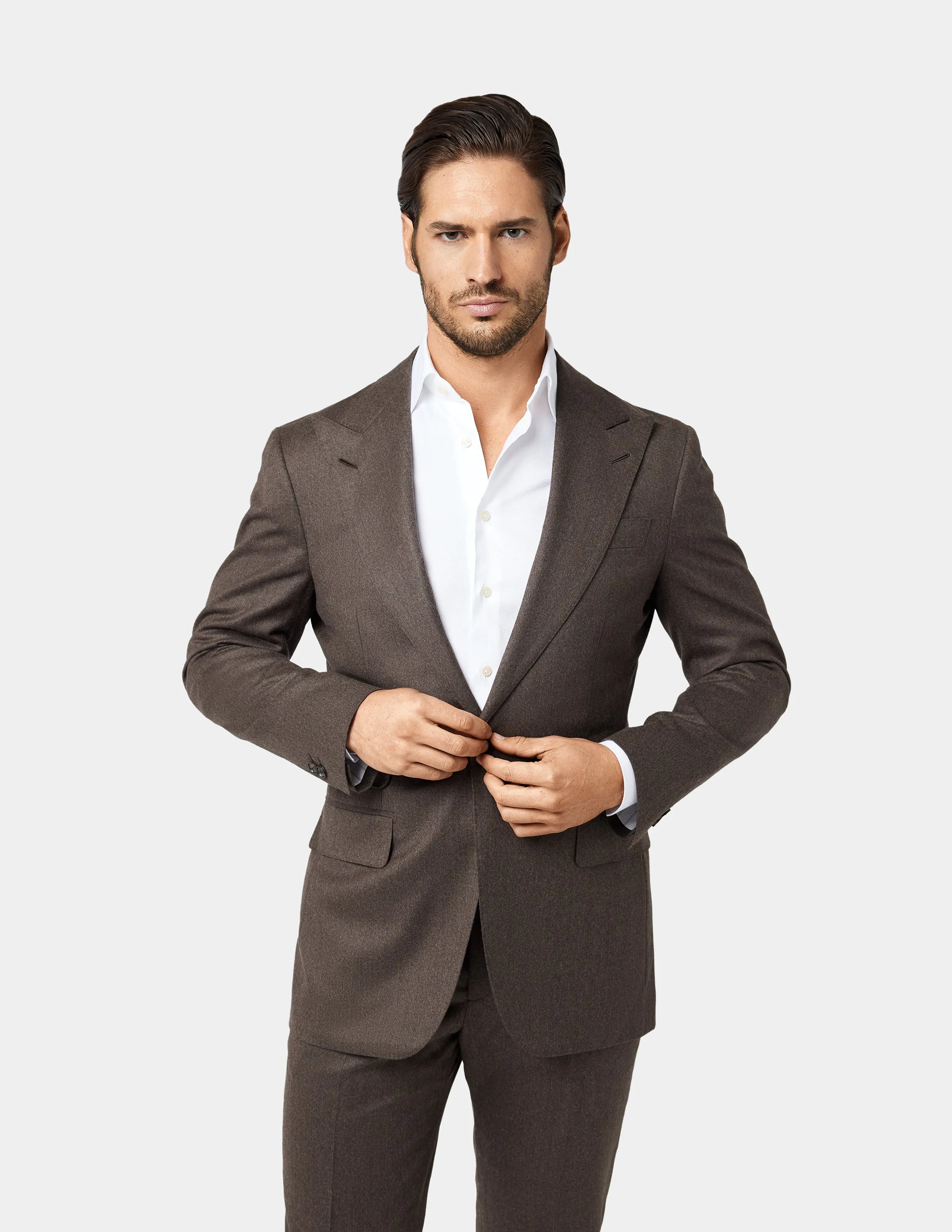 Brown Single Breasted Suit