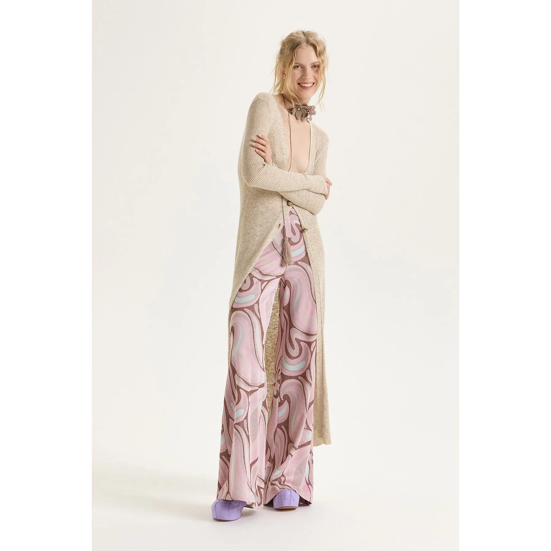 CALENDULA JACQUARD TROUSERS