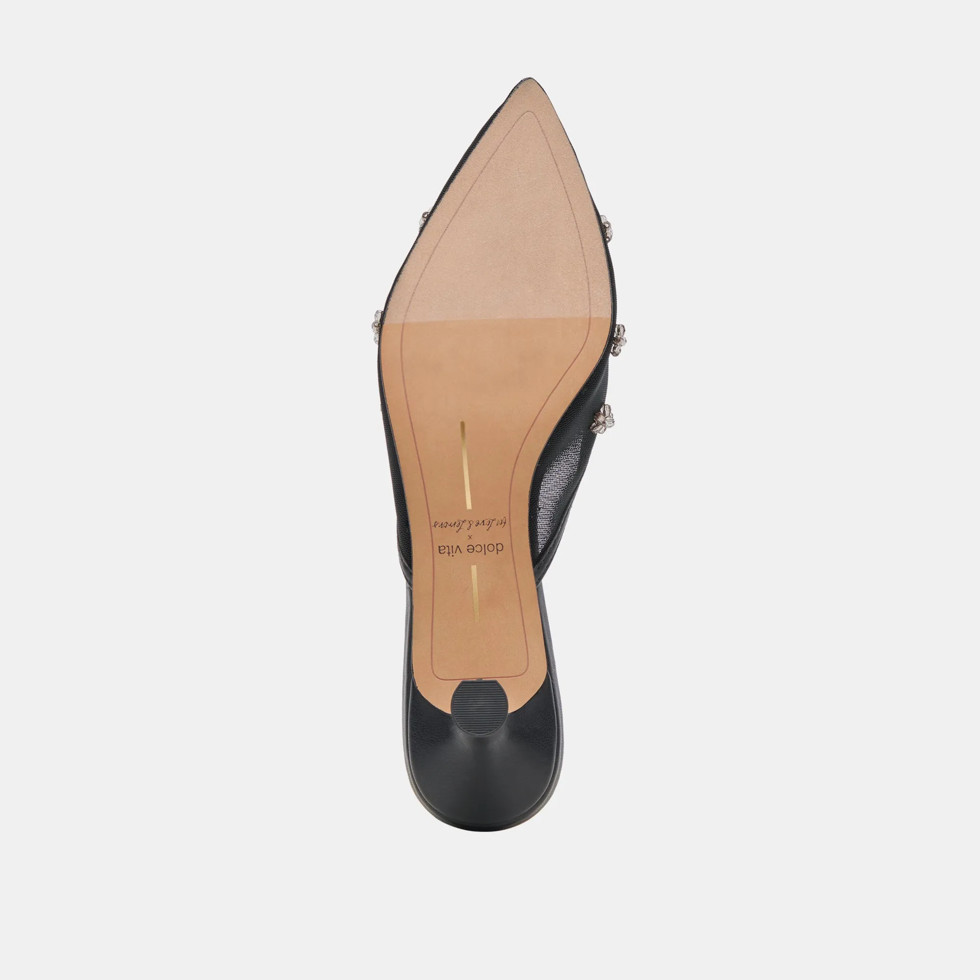 Black Mesh Claire Wide Heel Shoes