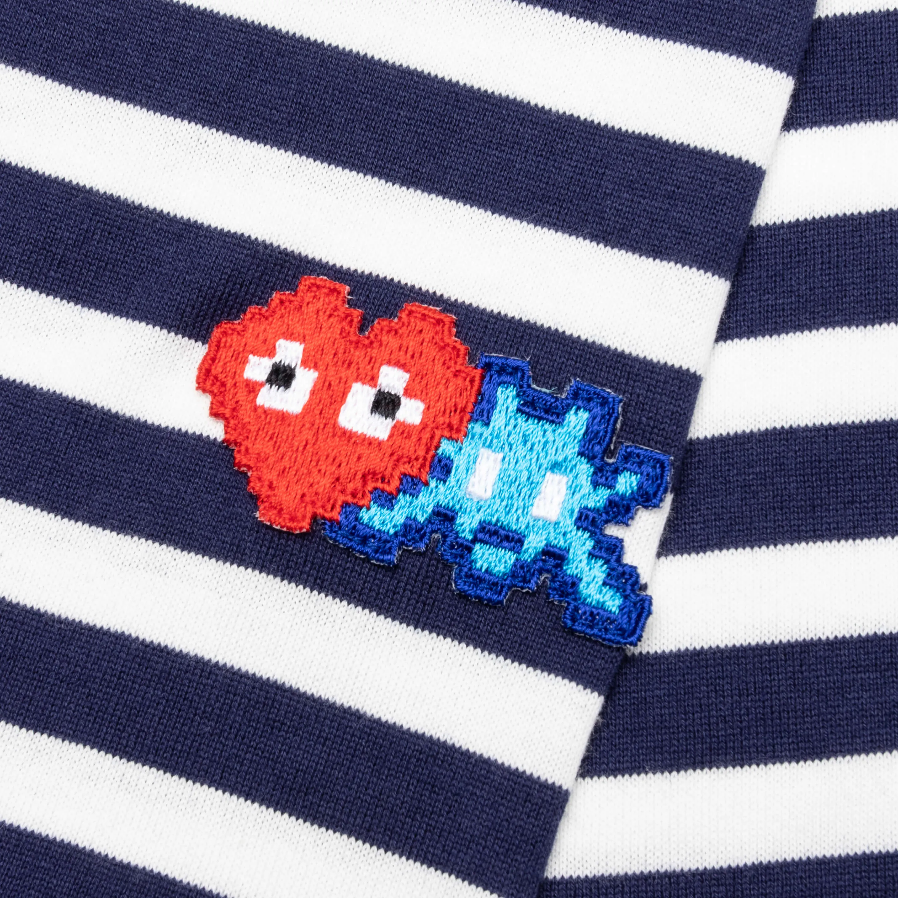 Comme des Garcons PLAY x the Artist Invader Striped L/S Tee - Blue/White