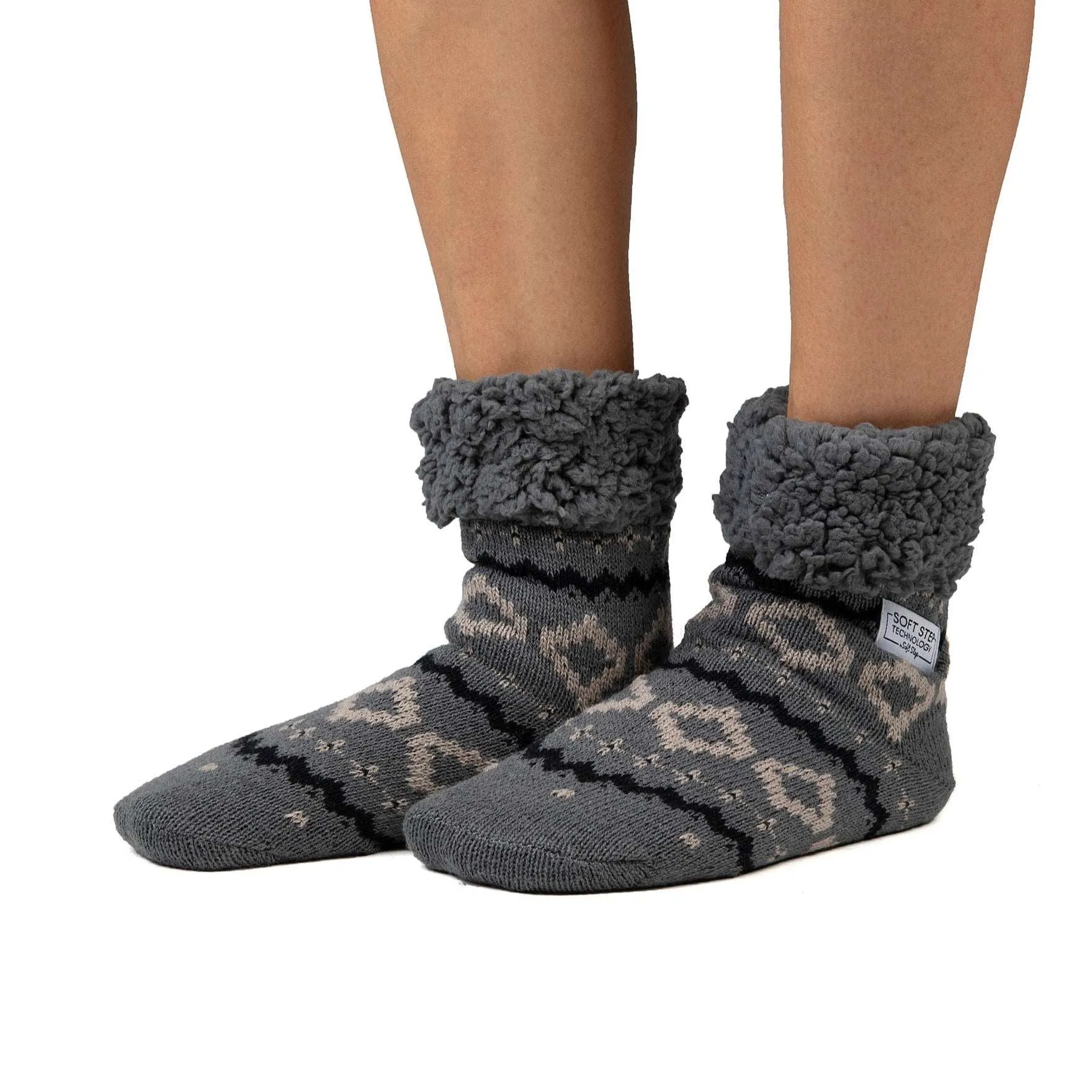 Cozy Grey Jacquard Sock, Stl One Size 36-41 (Vuxna)