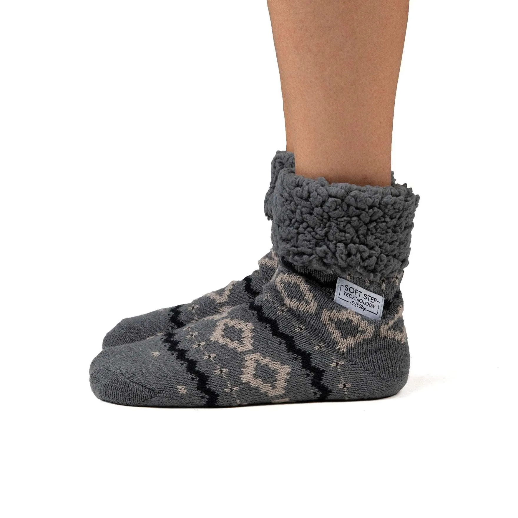 Cozy Grey Jacquard Sock, Stl One Size 36-41 (Vuxna)