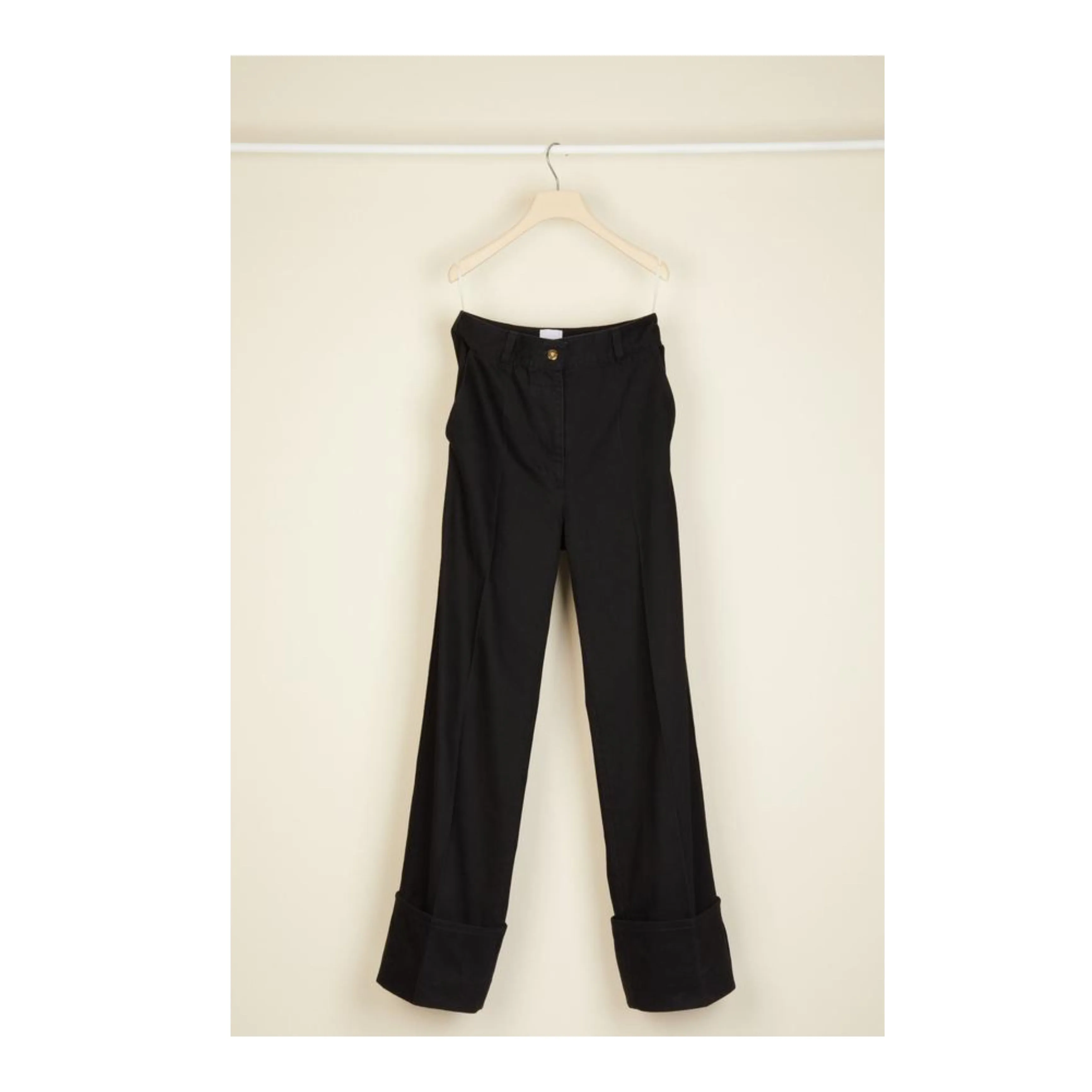 CUFFED WIDE LEG TROUSERS