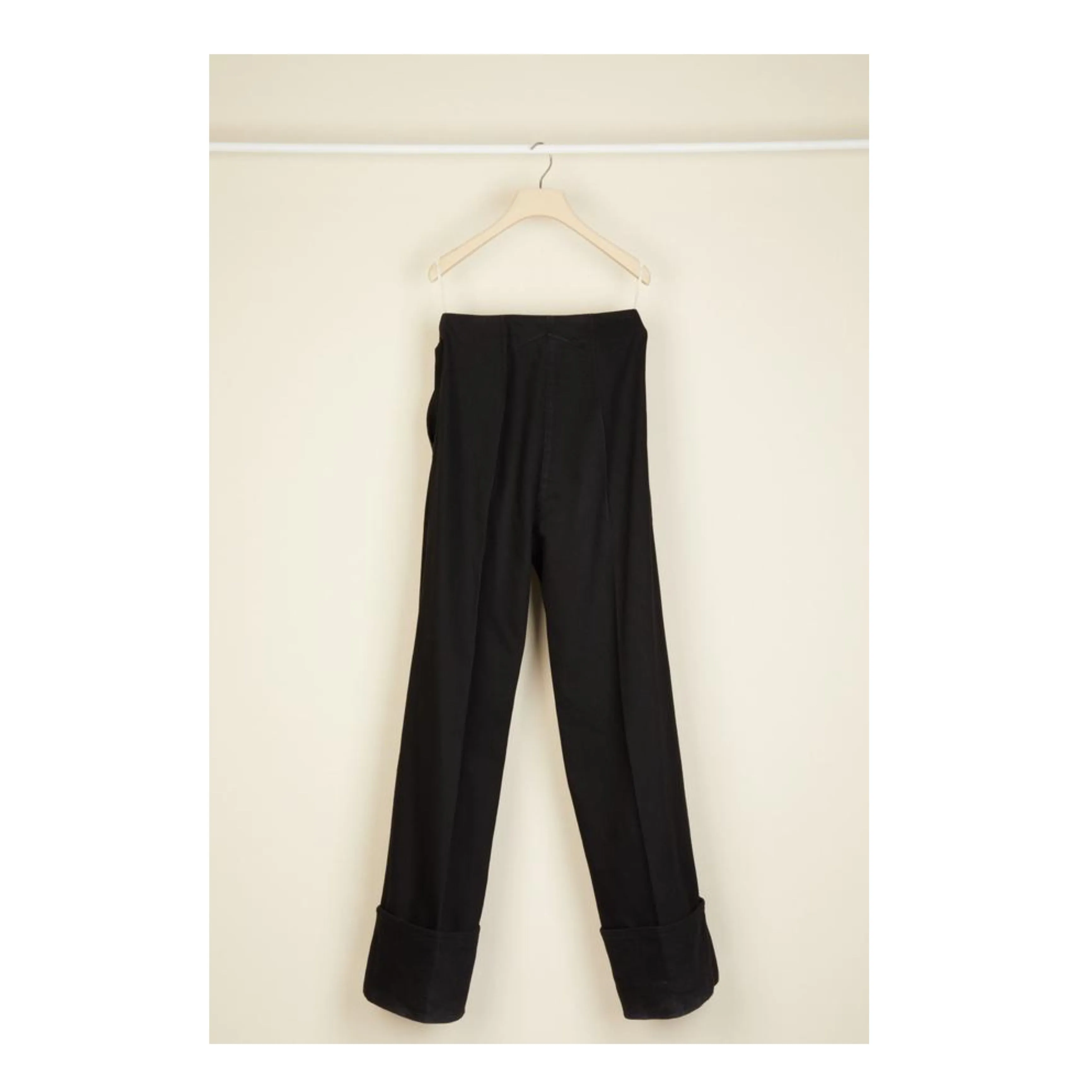 CUFFED WIDE LEG TROUSERS