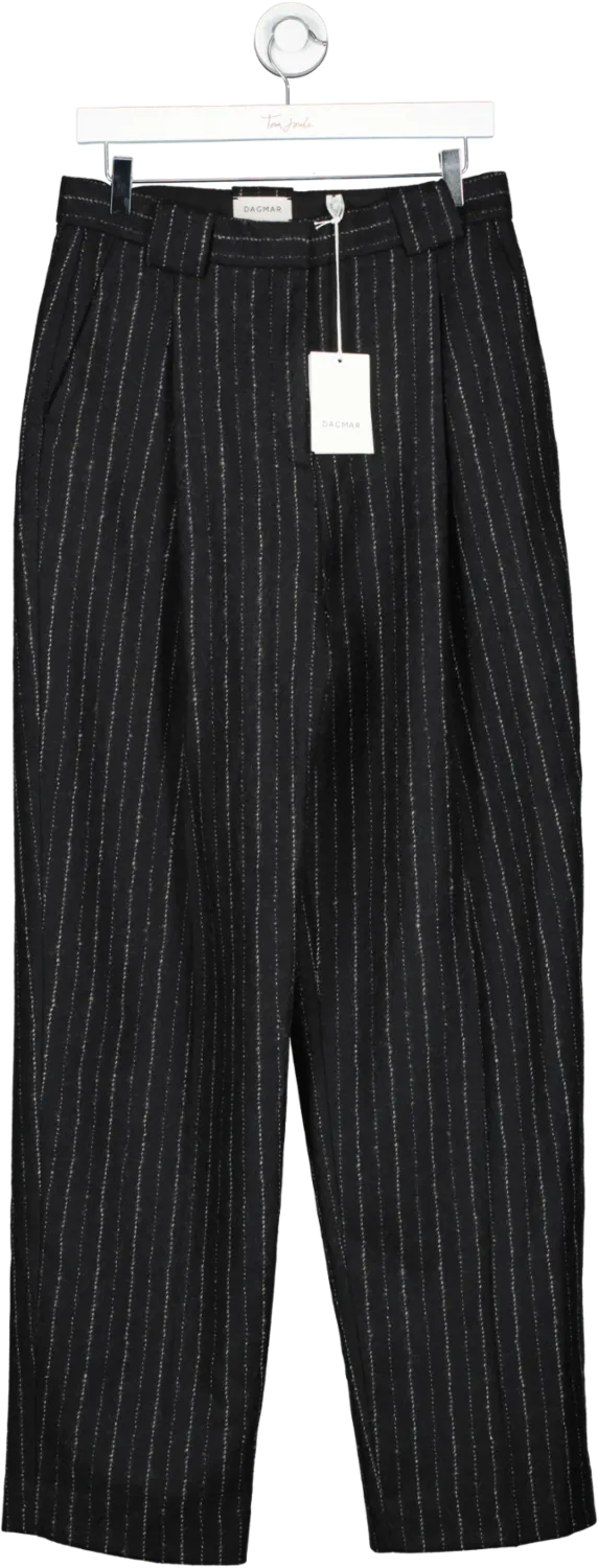 Dagmar Black Valerie Trousers In Pinstripe UK 12