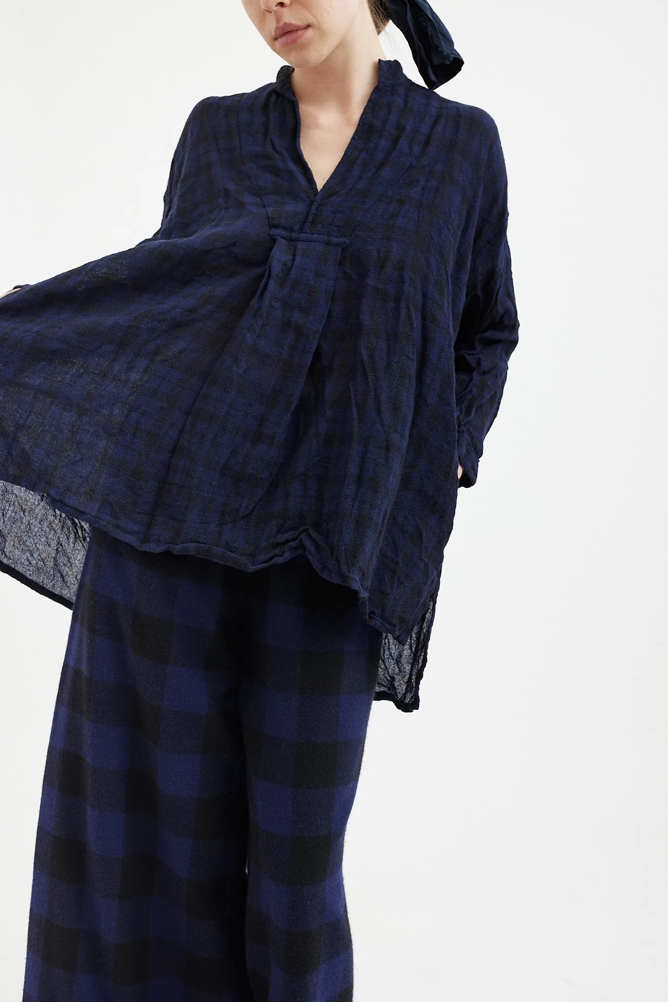 Daniela Gregis - Kora Shirt - Black Blue Tartan