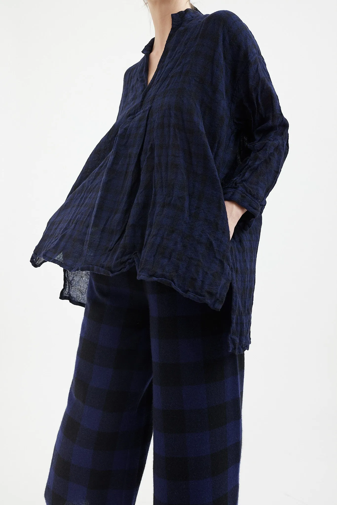 Daniela Gregis - Kora Shirt - Black Blue Tartan