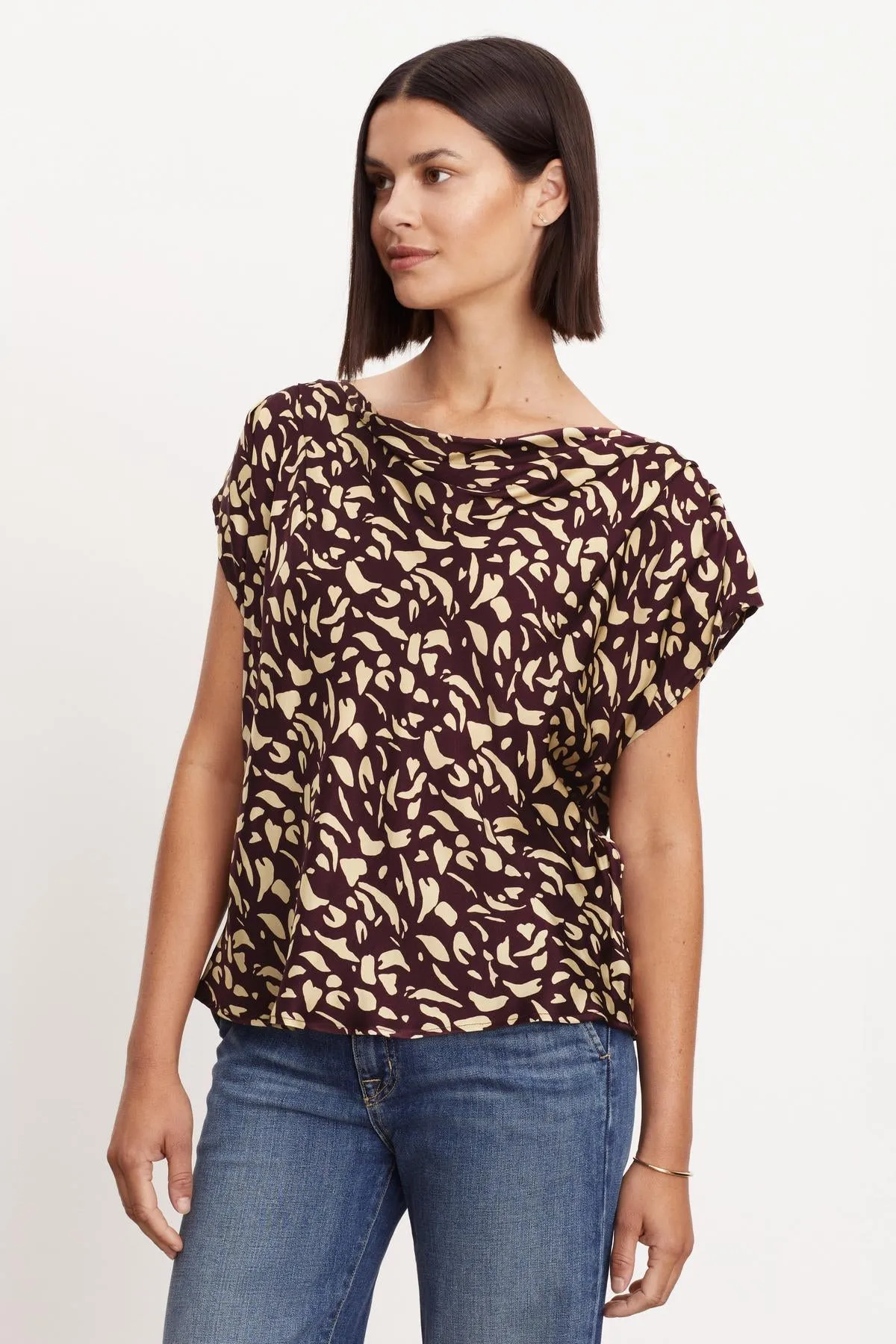 DEVI PRINTED SATIN BLOUSE