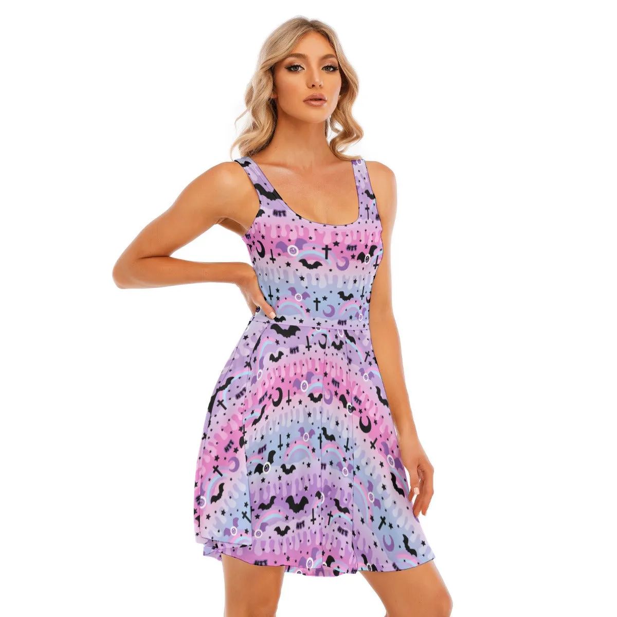 Dripping Sky Women's Skater Dress With Pockets