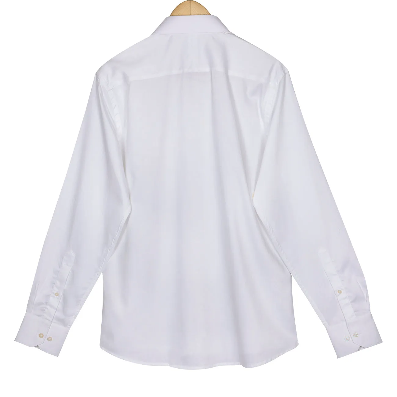 Elvis White Herringbone Button Down 2 Ply Premium Giza Cotton Shirt