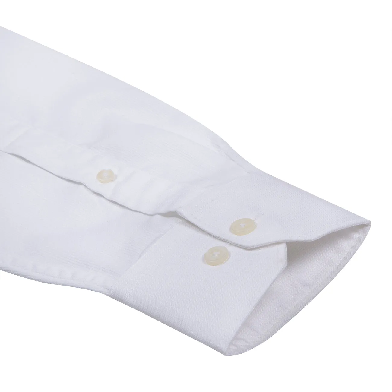 Elvis White Herringbone Button Down 2 Ply Premium Giza Cotton Shirt