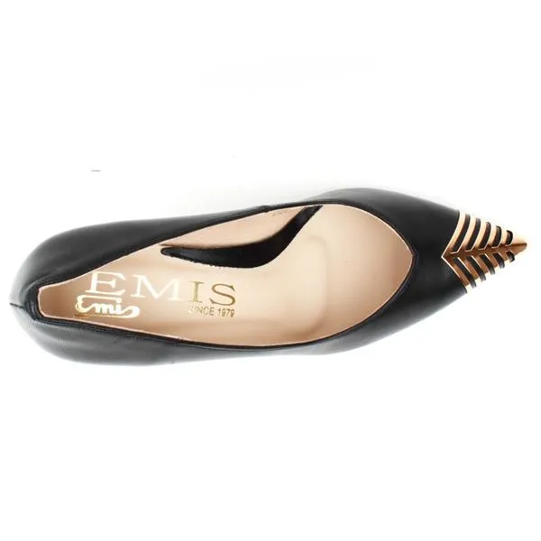 Black Gold-Tipped Heeled Shoe by Emis E-commerce