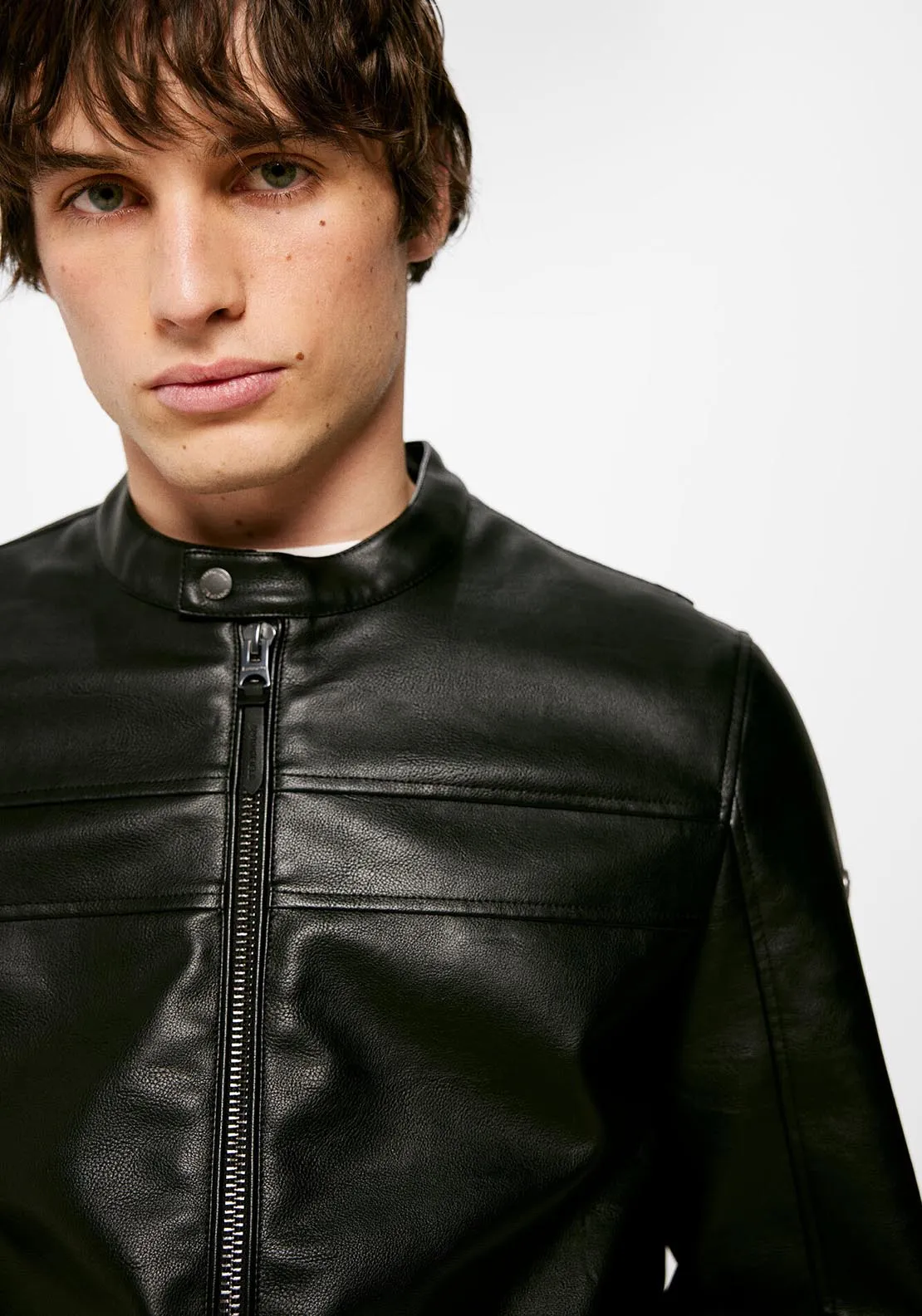 Faux leather biker jacket - Black