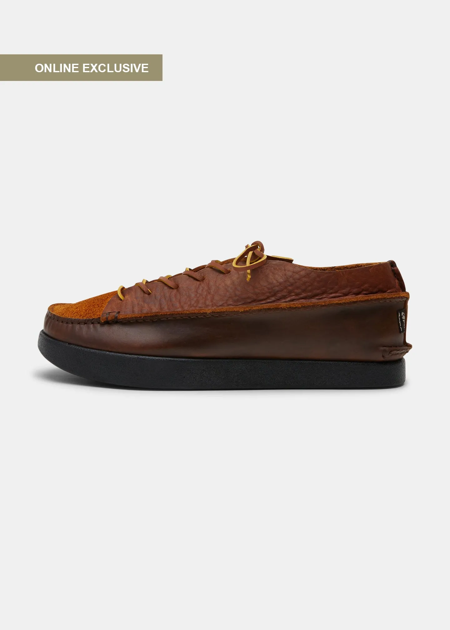 Finn Reverse Tumbled Leather Shoe On Negative Heel - Chestnut Brown