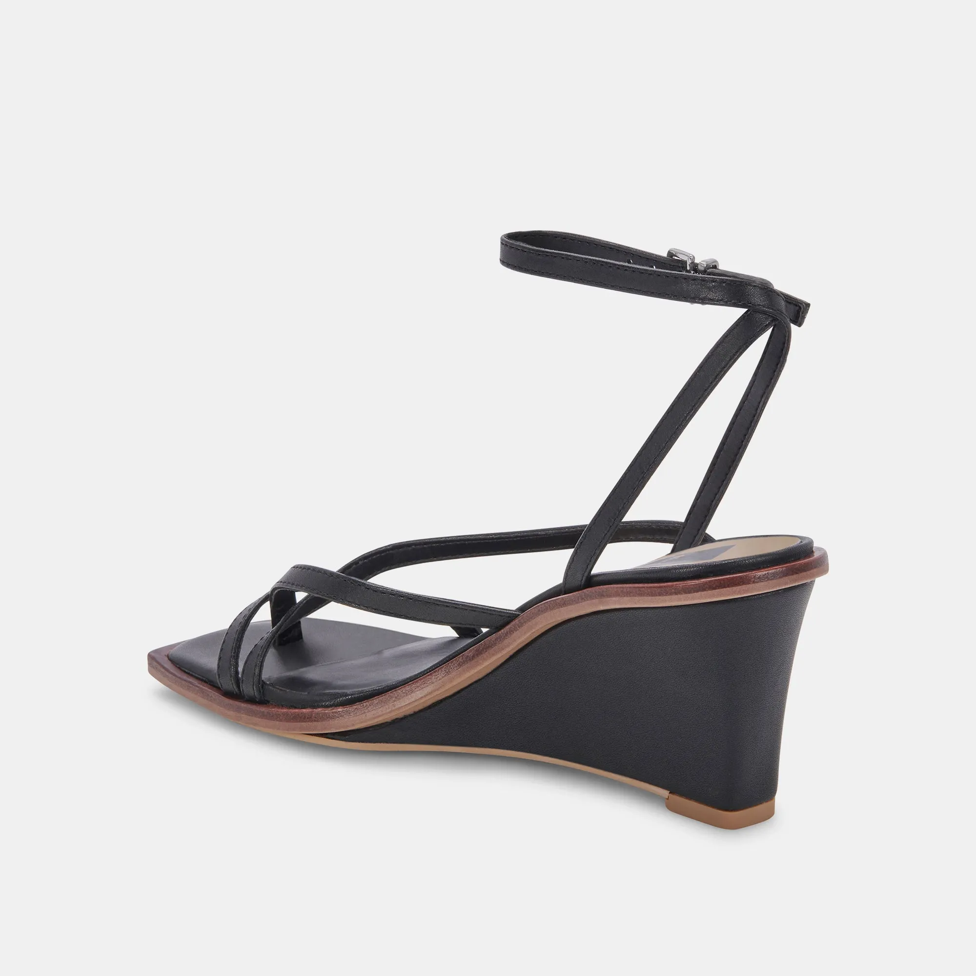 GEMINI WEDGES BLACK LEATHER