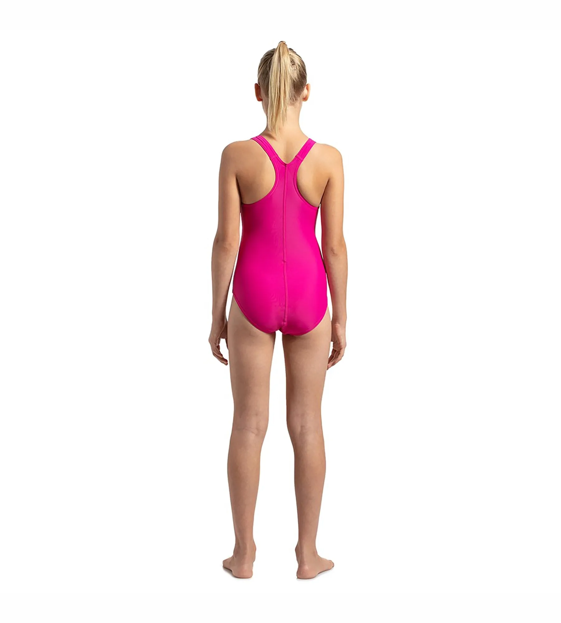 Girl's Endurance Lycra Racerback Swimwear - Electric Pink & True Navy