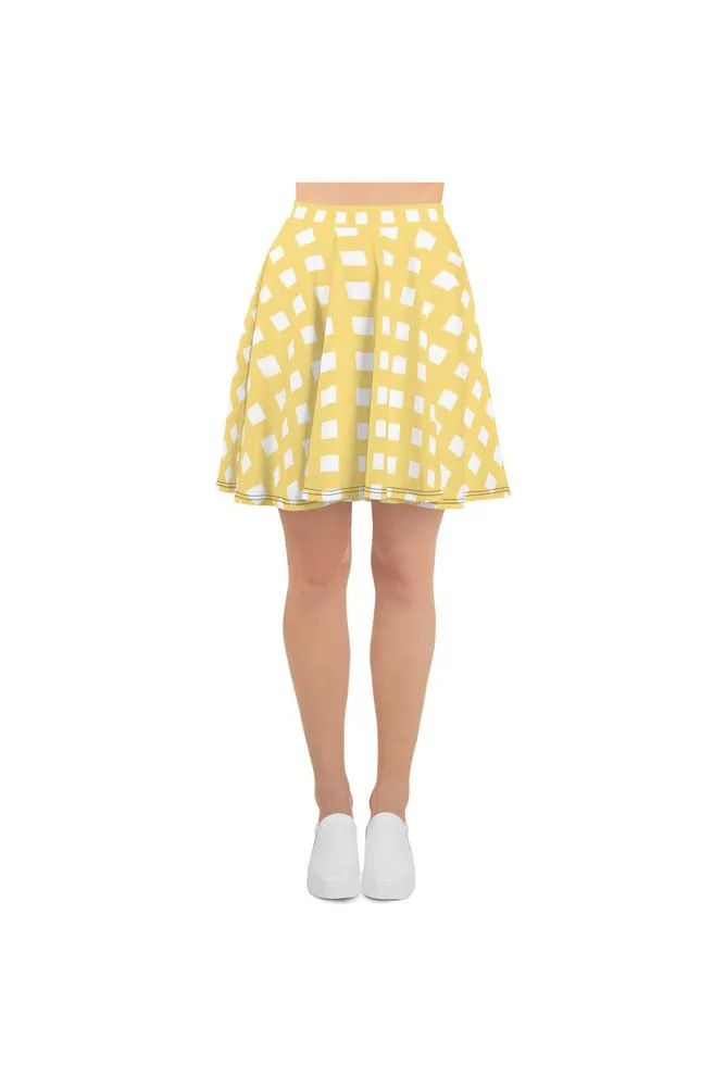 Golden Gingham Skater Skirt