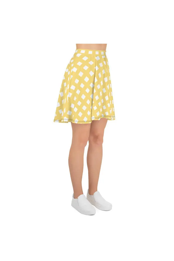 Golden Gingham Skater Skirt