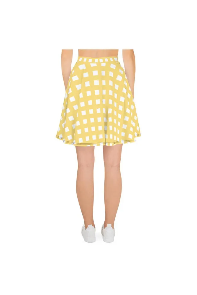 Golden Gingham Skater Skirt