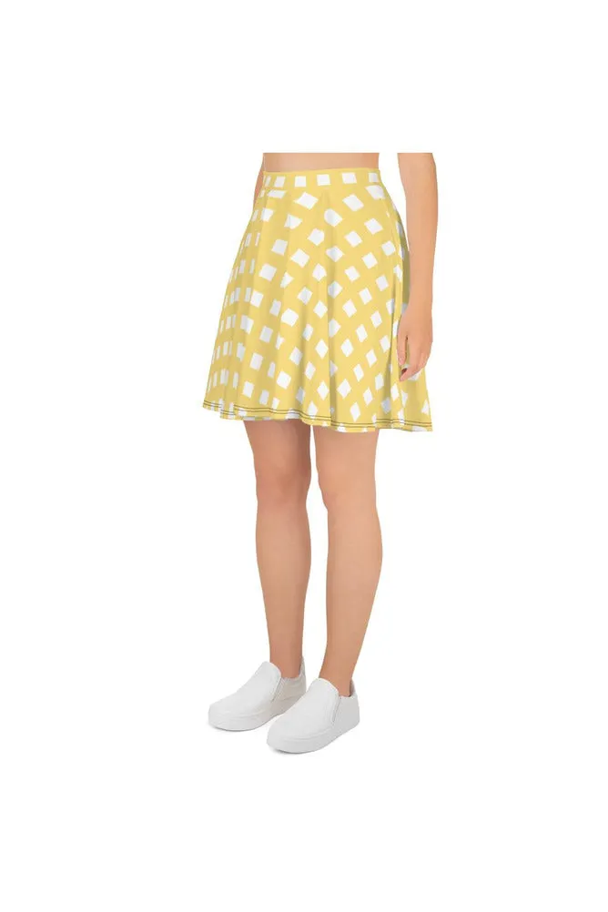 Golden Gingham Skater Skirt