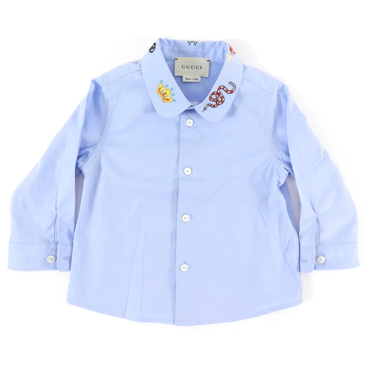 Gucci Baby Blue Embroidered Shirt - 6/9 M