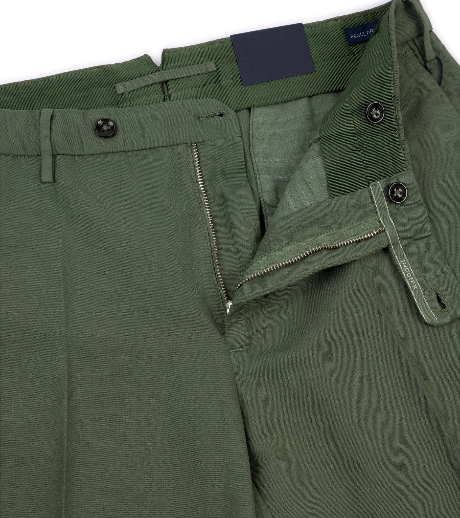 Incotex Chinolino Regular Trousers: Olive